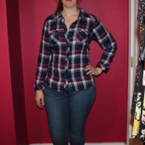 Torrid's blue plaid shirt